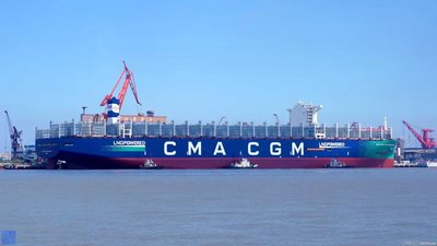 CMA CGM Njupuk Ukur Pelancong Pelancong Port ing Gambia